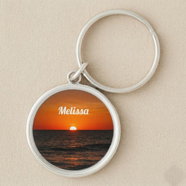 Sunset Ocean Custom Name Key Ring (Creator Uploaded)