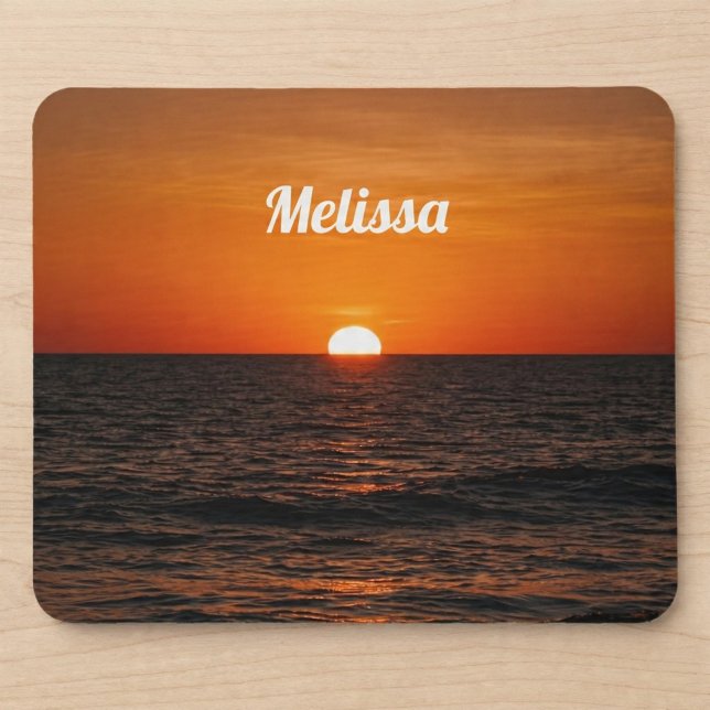 Sunset Ocean Custom Name Mouse Pad (Creator Uploaded)