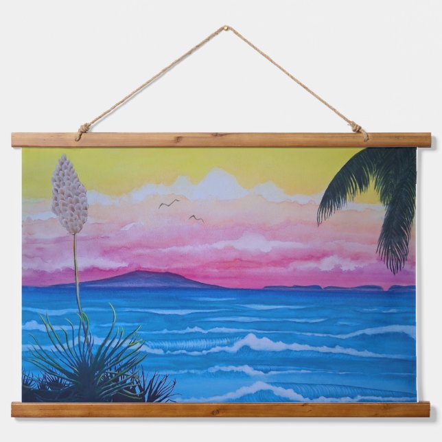 Sunset Ocean  Hanging Tapestry (Front)