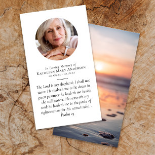 Sunset Ocean Memorial Prayer Card