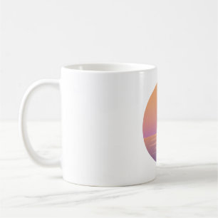 Sunset Ocean Minimalist Mug – Hand-Drawn Summer