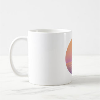 Sunset Ocean Minimalist Mug – Hand-Drawn Summer