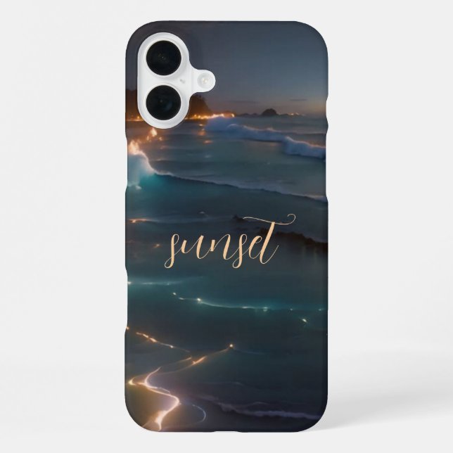 Sunset Ocean Monogrammed Case- Mate iPhone Case (Back)