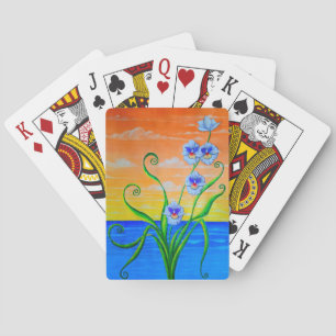 Sunset Ocean Orchids  Playing Cards