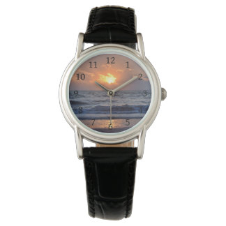 Sunset Ocean Sea Beach Orange Watch