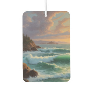 Sunset Ocean Seascape Painting Artwork Car Air Freshener