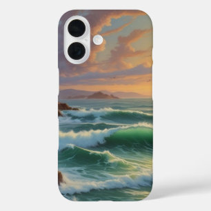 Sunset Ocean Seascape Painting Artwork iPhone 16 Case
