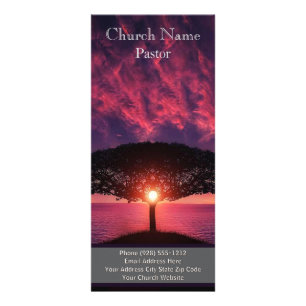 Sunset Ocean Tree Church Rack Card, Ministry Card