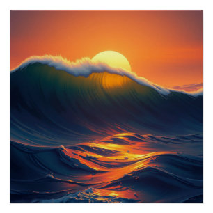 sunset ocean wall art