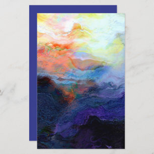 Sunset Ocean Watercolor 5.5x8.5 Scrapbook Paper