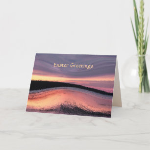 Sunset Ocean Wave Abstract Easter Holiday Card