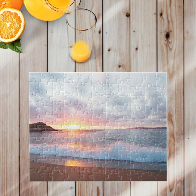 Sunset Ocean Waves Monterey California Photo Jigsaw Puzzle (Creator Uploaded)