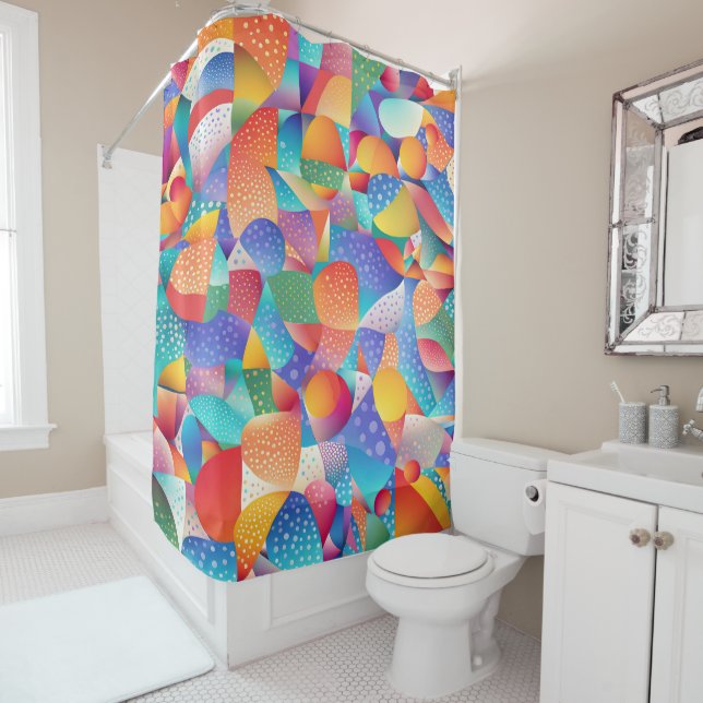 Sunset Ocean Waves Shower Curtain (In Situ)