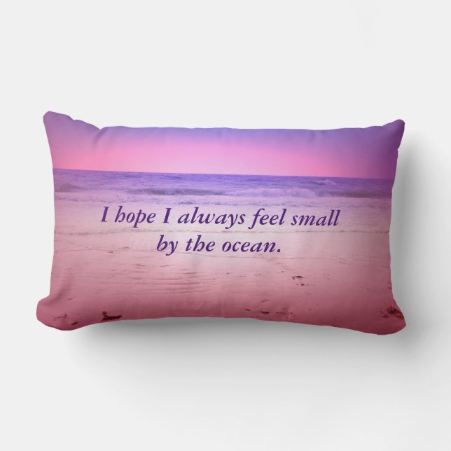 Sunset ocean with quote lumbar cushion (Front)