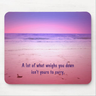 Sunset ocean with quote mouse pad