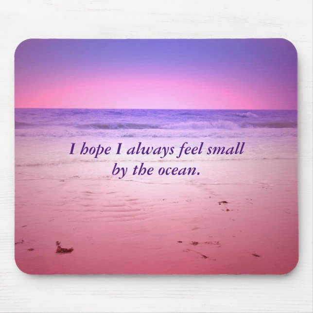 Sunset ocean with quote mouse pad (Front)