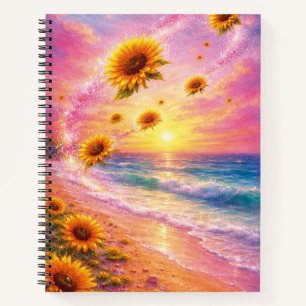 Sunset of Infinite Peace: Magical Sunflowers Notebook