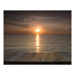 Sunset off of dock photo print