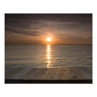 Sunset off of dock photo print