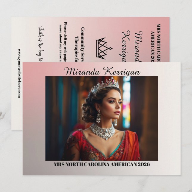 Sunset Ombre Landscape Pageant Autograph Card (Front/Back)
