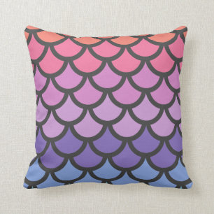 Sunset Ombre Mermaid Scales Cushion