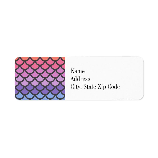 Sunset Ombre Mermaid Scales Return Address Label (Front)