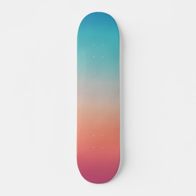 Sunset Ombre Turquoise to Pink Skateboard (Front)
