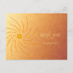 sunset ombre wedding save-the-date announcement postcard