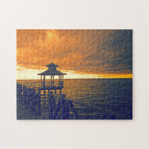 Sunset on a Beach in Jamaica. Jigsaw Puzzle