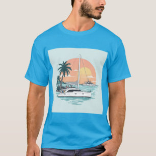 Sunset on a katamaran T-Shirt