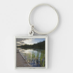 Sunset On A Small Lake Key Ring