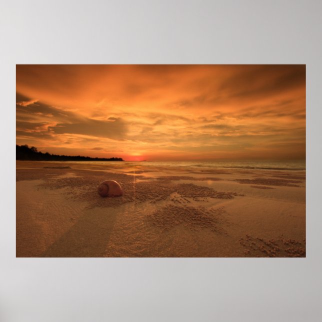 Sunset On A Thai Beach Poster (Front)