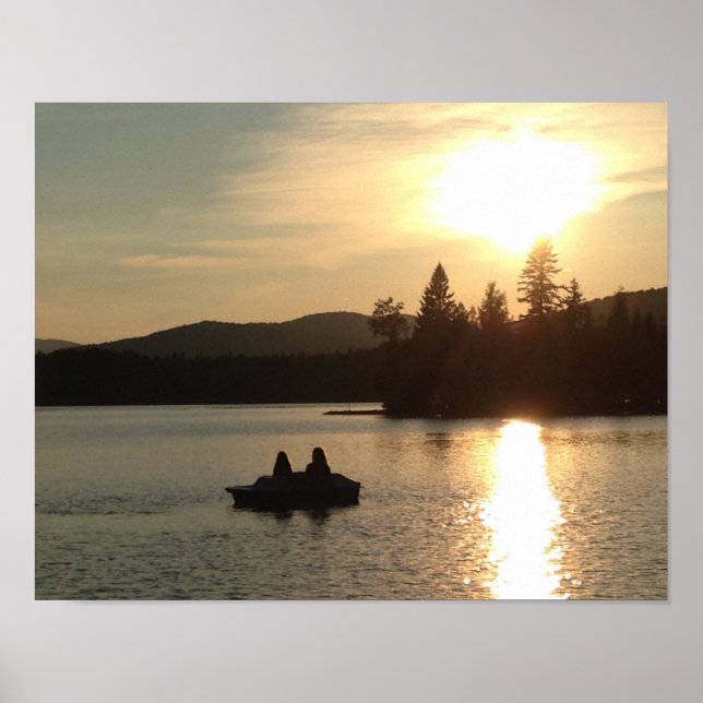 Sunset on Adirondack Lake Poster (Front)