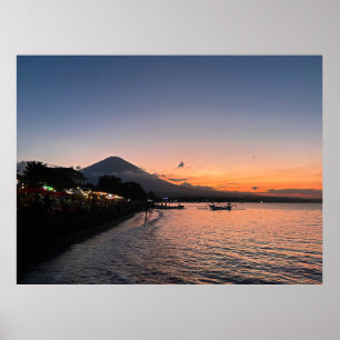 Sunset on Amed Beach Poster