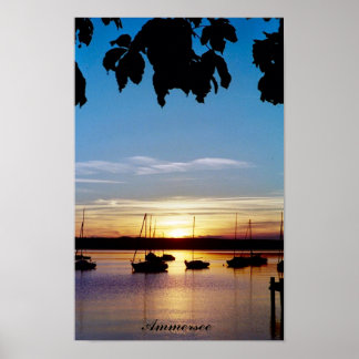 Sunset on Ammersee Poster