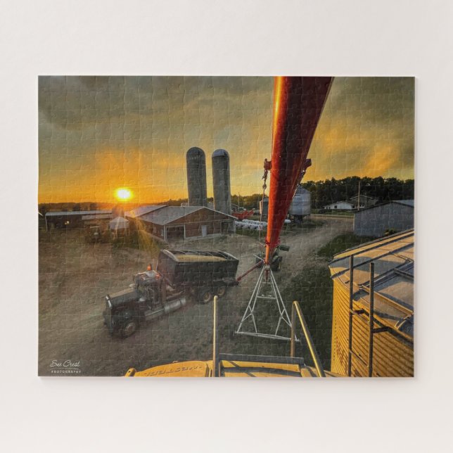 Sunset On An Alberta Farm Jigsaw Puzzle (Horizontal)