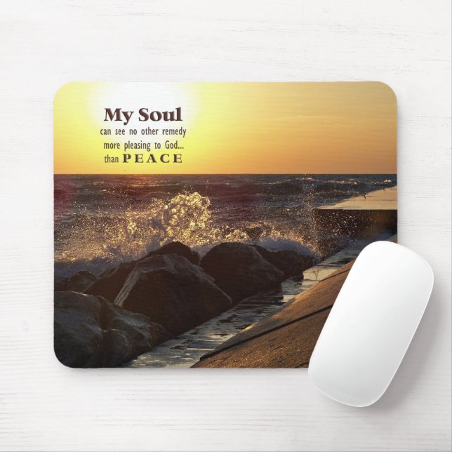 Sunset On Beach Rocks Quote Mouse Pad (With Mouse)