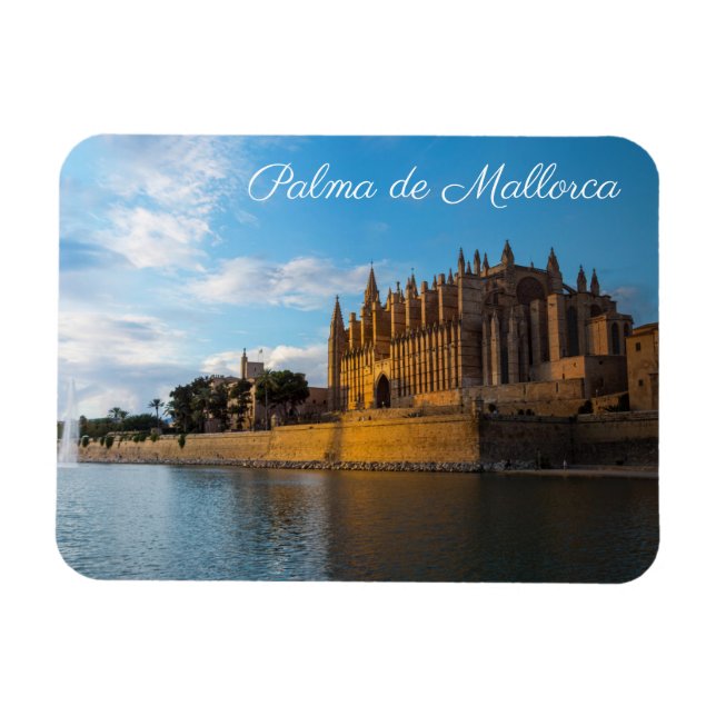 Sunset on Cathedral of Palma de Mallorca - Spain Magnet (Horizontal)