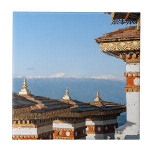 Sunset on Dochula Pass - Bhutan, Himalaya Ceramic Tile