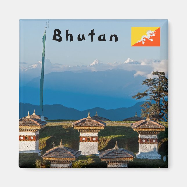 Sunset on Dochula Pass - Bhutan, Himalaya Magnet (Front)