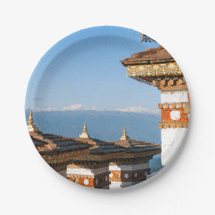 Sunset on Dochula Pass - Bhutan, Himalaya Paper Plate