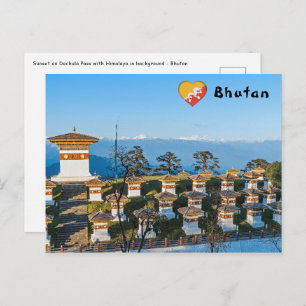 Sunset on Dochula Pass - Bhutan, Himalaya Postcard