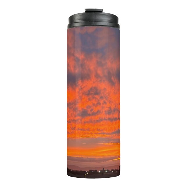 Sunset on Fire Thermal Tumbler (Front)