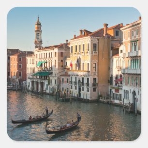 Sunset on Grand canal Venice Italy Square Sticker