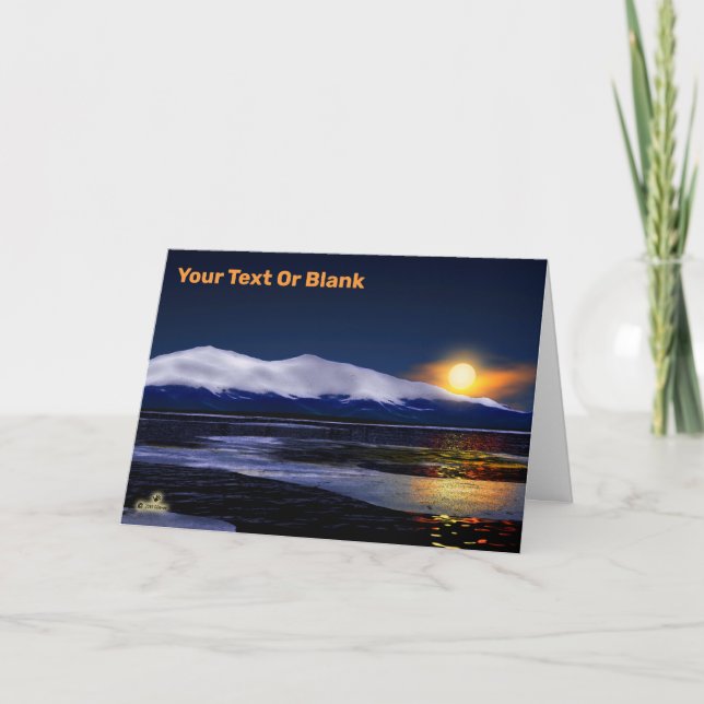 Sunset On Ice Holiday Card (Front)