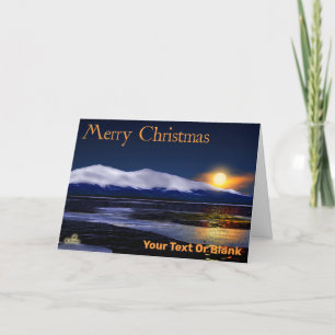 Sunset On Ice - Merry Christmas Holiday Card