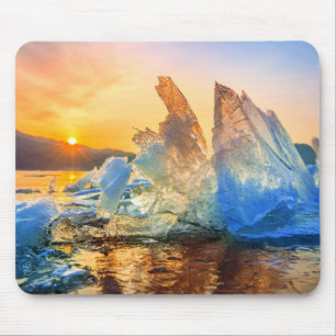 Sunset on Ice Mouse Pad