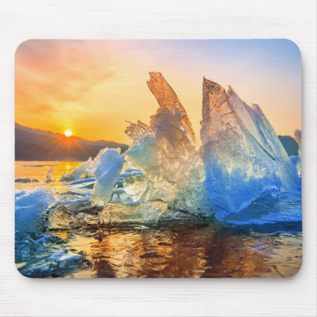 Sunset on Ice Mouse Pad (Front)