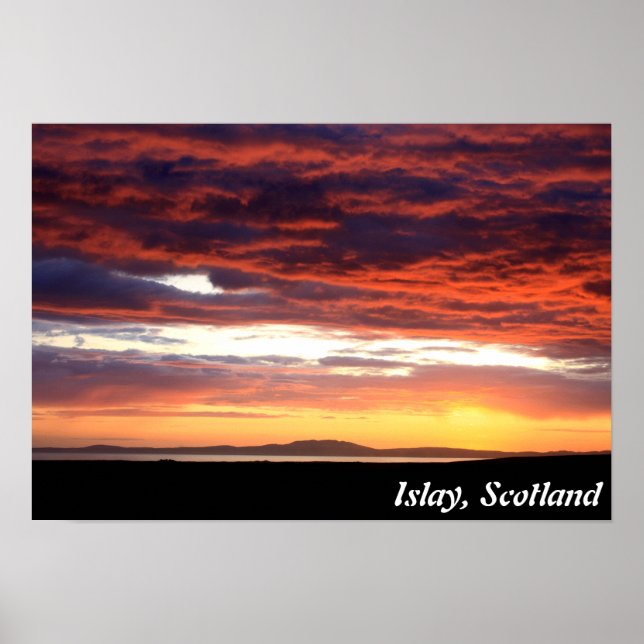 Sunset on Islay, Scotland Poster (Front)