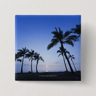 Sunset on Kahaluu Bay in Kona,Hawaii 15 Cm Square Badge